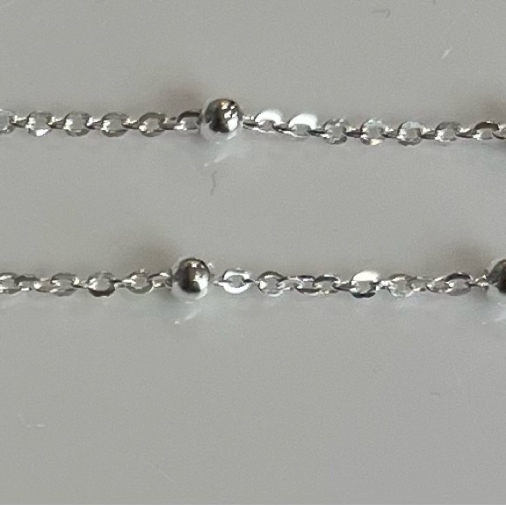 TOUS Sterling Silver Beaded Necklace 925 stamped (Approx 20 inch length)
